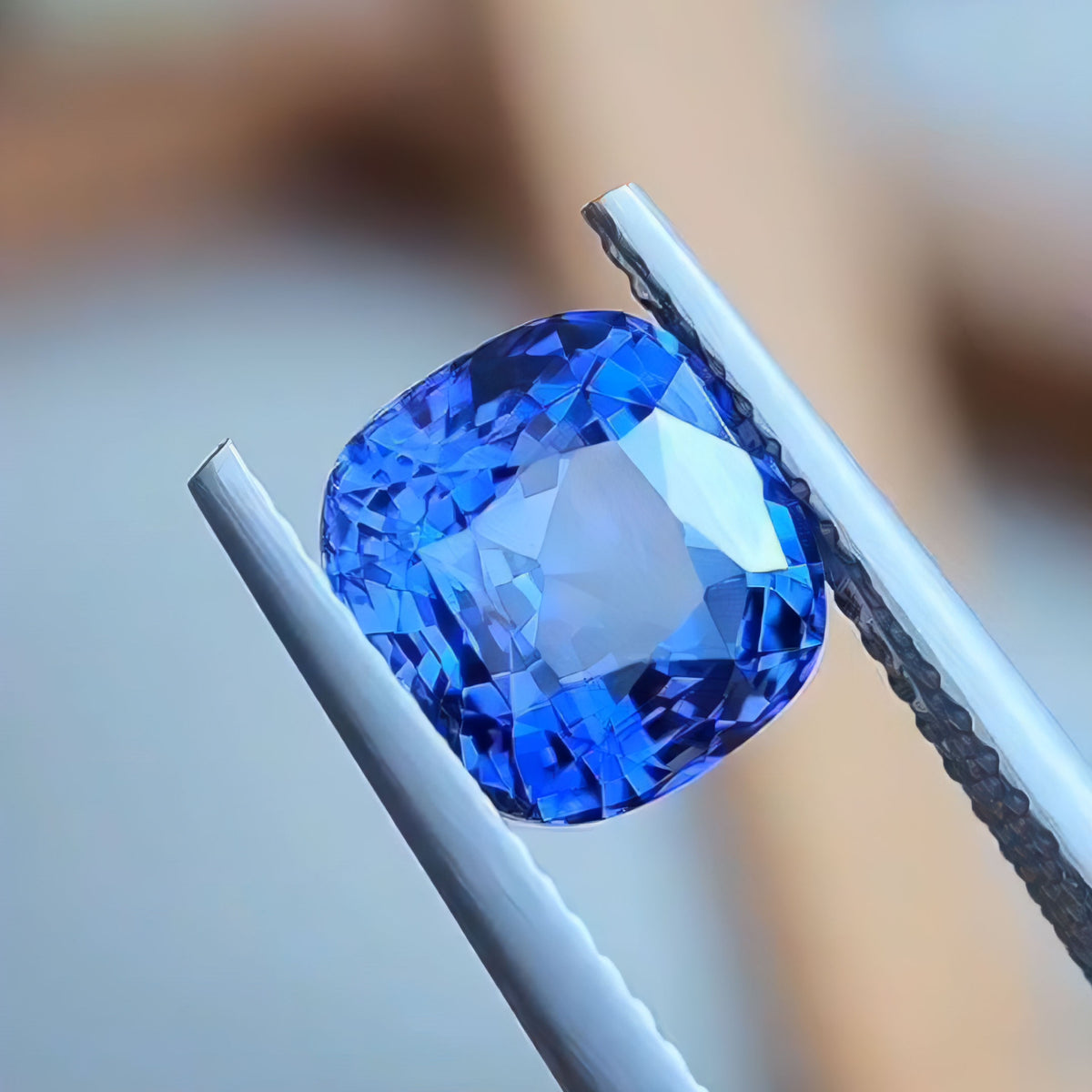 Cornflower Blue Sapphire 3.6ct Cushion Cut Natural Mined