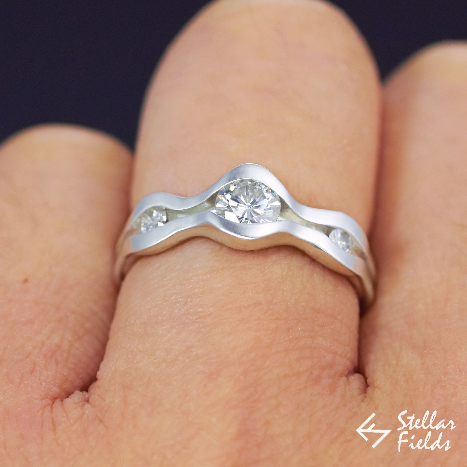 Three-Stone Diamond Engagement Ring 1 ct tw Princess/Round-Cut 14K White  Gold | Kay